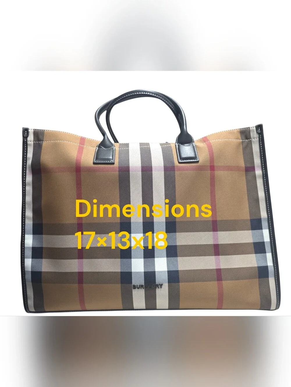 Burberry Denny Giant Check Cotton Tote Bag